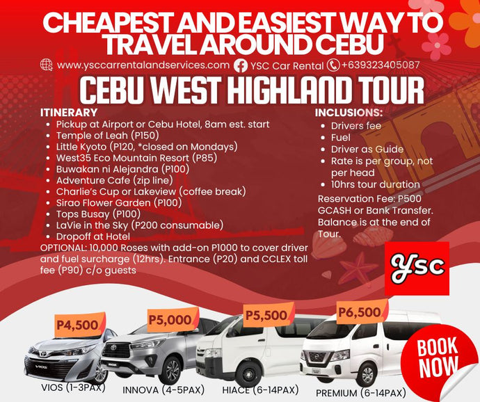 VAN RENTAL - CEBU WEST HIGHLAND TOUR
