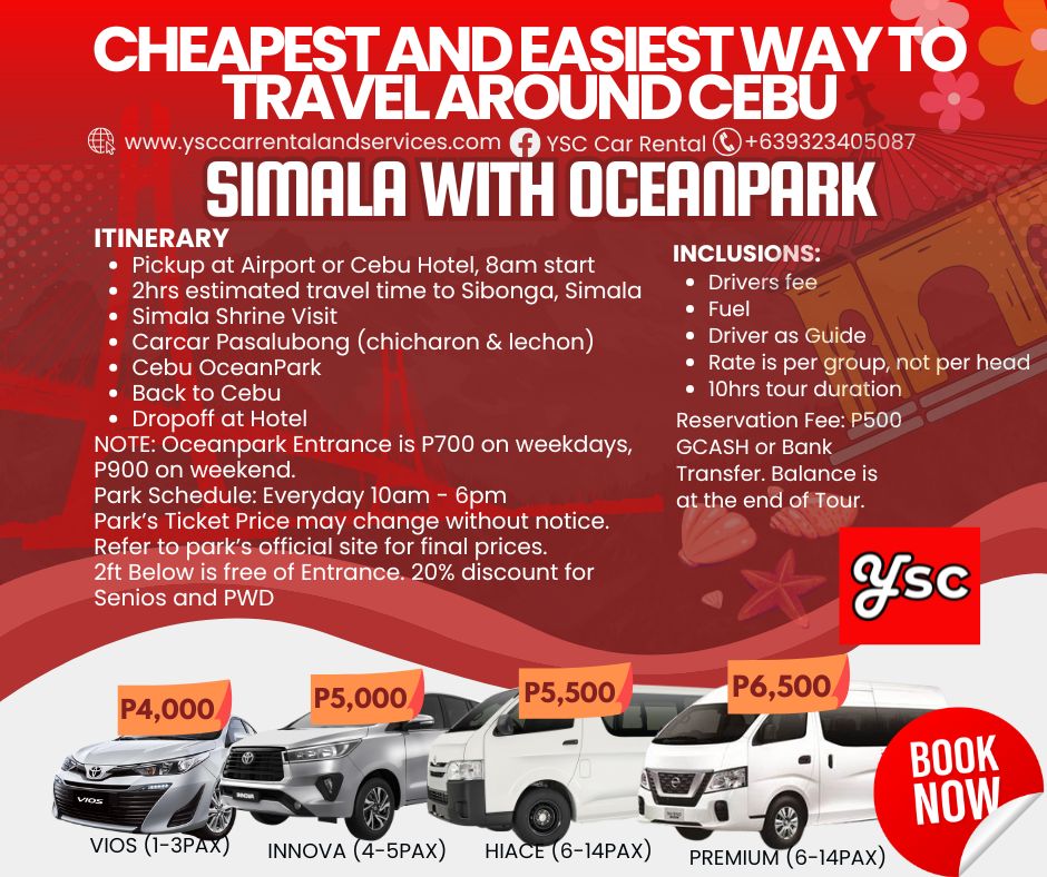 VAN RENTAL - SIMALA SHRINE VISIT with OCEANPARK