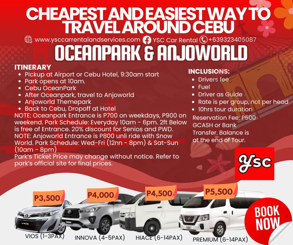 VAN RENTAL - OCEANPARK AND ANJOWORLD