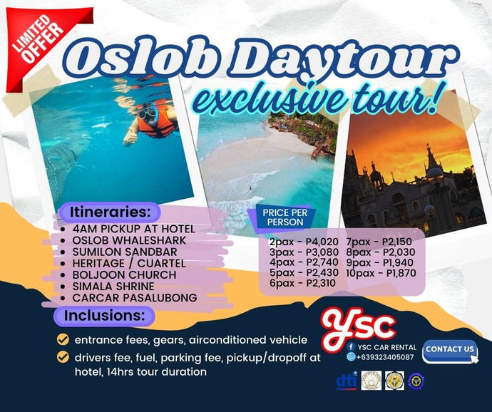 DAYTOUR: OSLOB WHALESHARK + SUMILON SANDBAR + SIMALA SHRINE