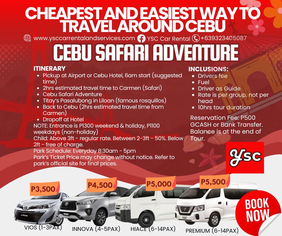 VAN RENTAL - CEBU SAFARI ADVENTURE TOUR