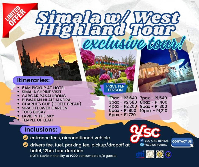 DAYTOUR: SIMALA SHRINE VISIT + WEST HIGHLAND TOUR
