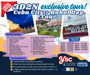 3D2N COMBO: CEBU CITY TOUR + BOHOL COUNTRYSIDE TOUR